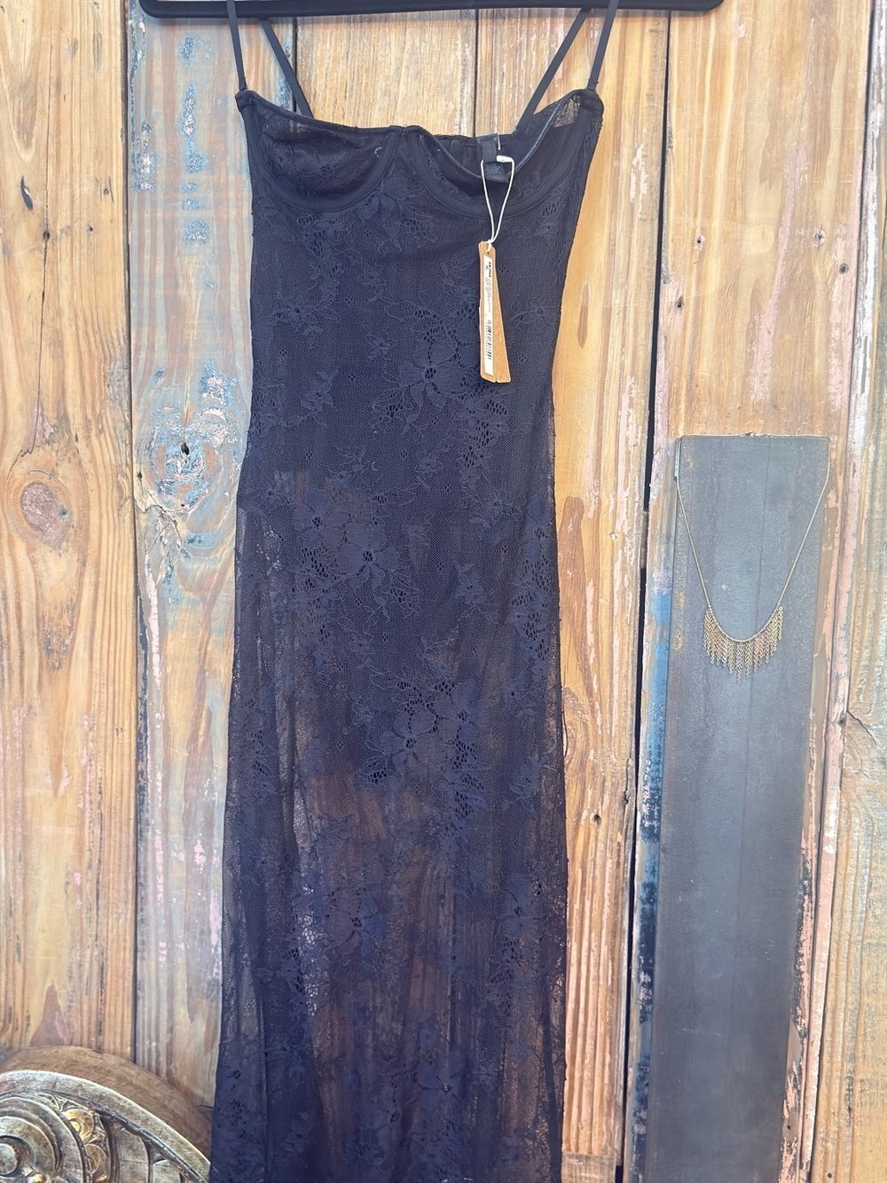 NWT SKIMS Ultra Fine Lace Strapless Corset Long Dress Sz XXS - Picture 13 of 15